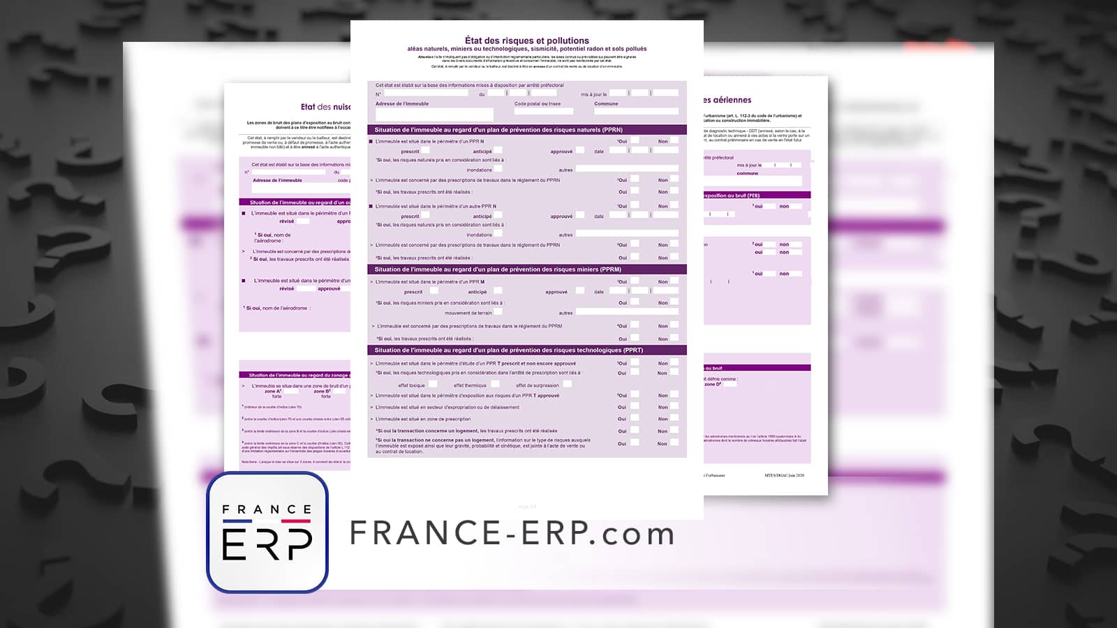 Le formulaire d'État des Risques et Pollutions (ERP)